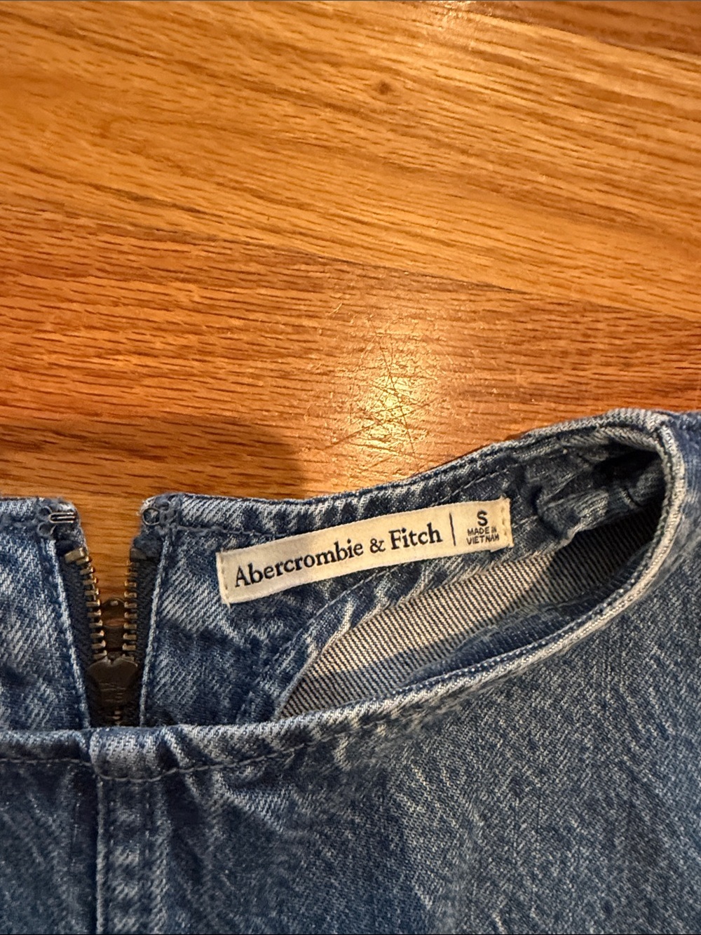 Abercrombie & Fitch Washed Denim Mini Dress - Blue - Picture 2 of 3